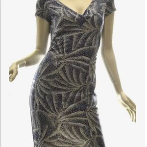 DVF above knee dress in blue and white print